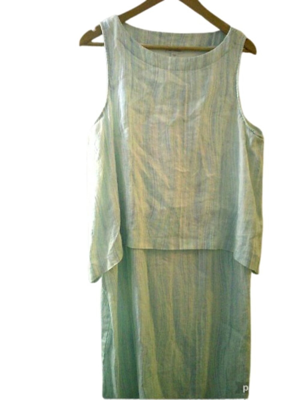 J. Jill Pure Jill 100% Linen Layered  dress Size Large, Lime Green Summer dress - Picture 2 of 7